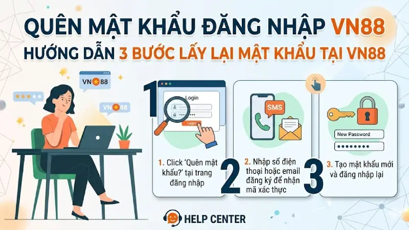 Hướng dẫn 3 bước lấy lại mật khẩu tại VN88