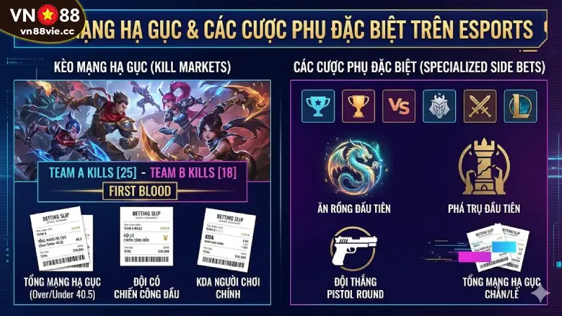 Kèo mạng hạ gục và các cược phụ đặc biệt