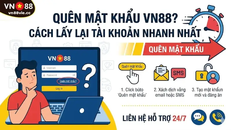 Quên mật khẩu đăng nhập vn88